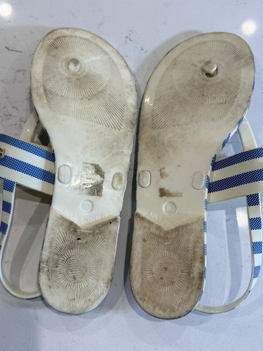 Kate Spade Blue Striped Jelly Sandal - Size 10